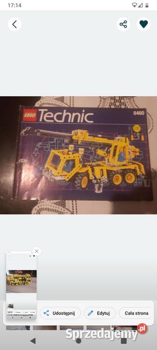 LEGO technic 8460 dźwig z 1995 kolekcjonerski Gaszyn