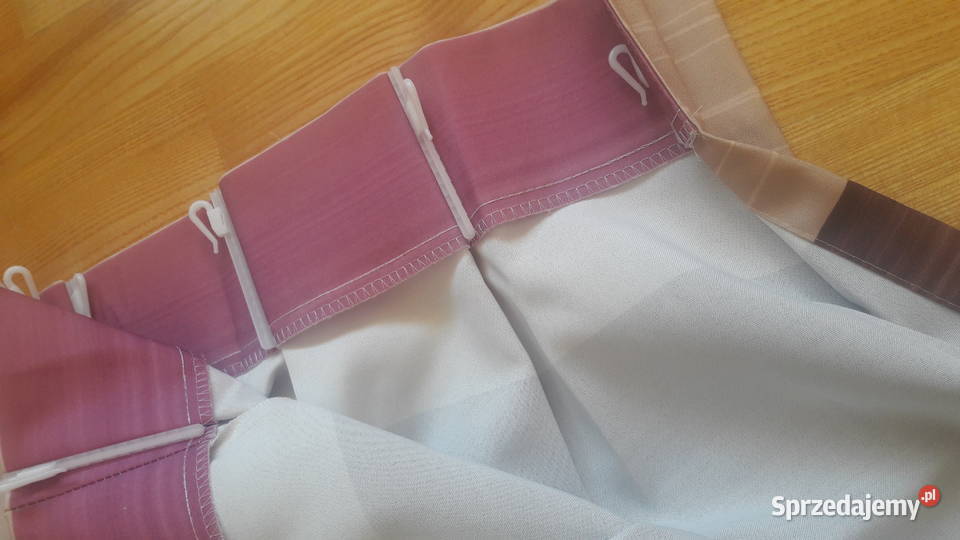 Tkanina satinet zasłona gotowa krembeżfioletbrąz Wyposażenie wnętrz mazowieckie Radom sprzedam