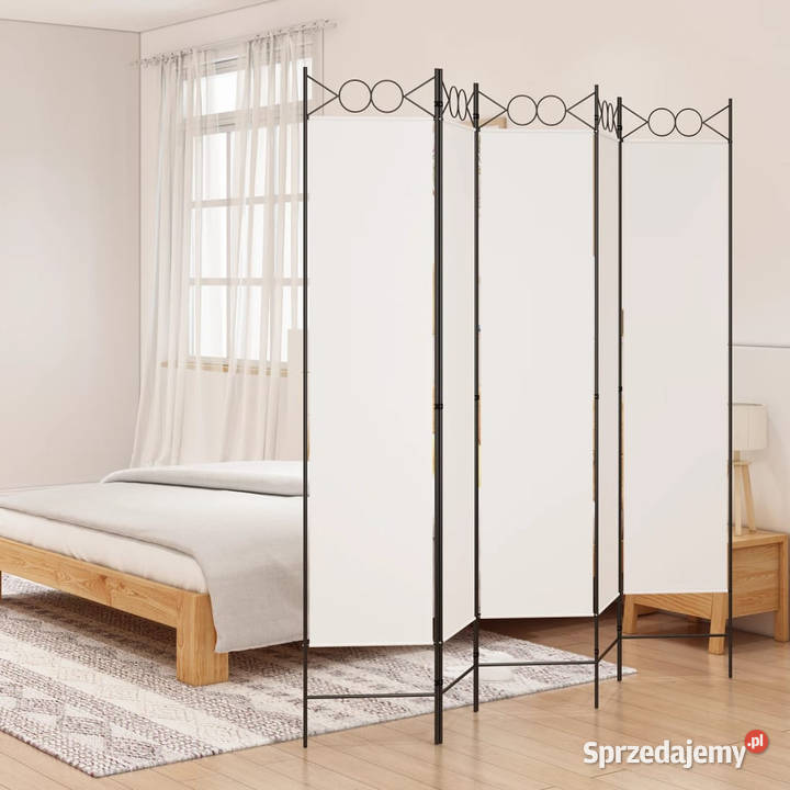 Parawan 5panelowy biały 200x200 tkanina WM350154 mazowieckie Warszawa