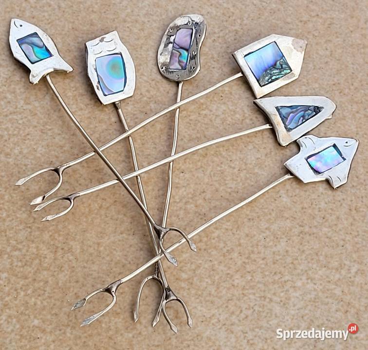 Zabytkowy zestaw widelczyków do koktajli Meksyk Kraków