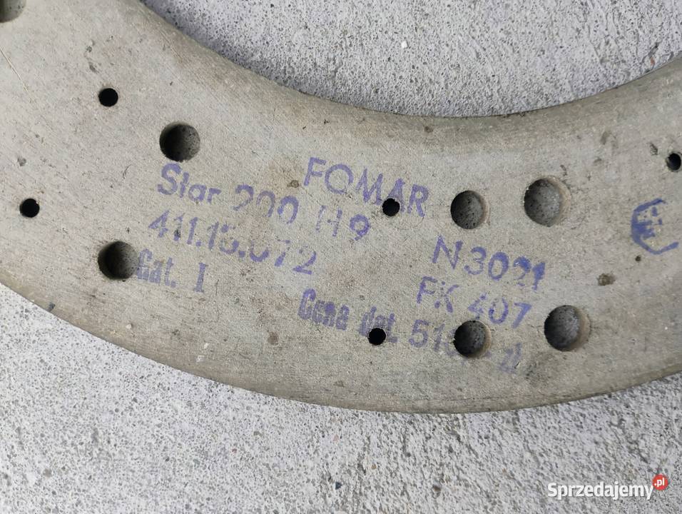 Okładzina tarczy sprzęgła Star 200 H9 Formar Przyłęki