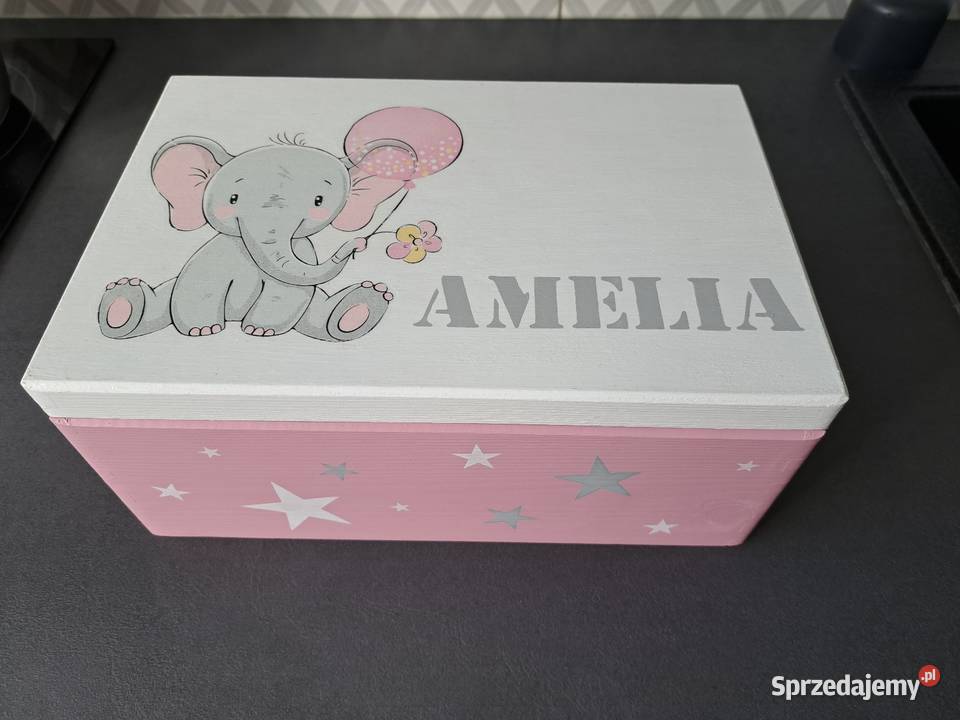 Kuferek wspomnień słonik dziewczynka z metryczka Kędzierzyn-Koźle sprzedam