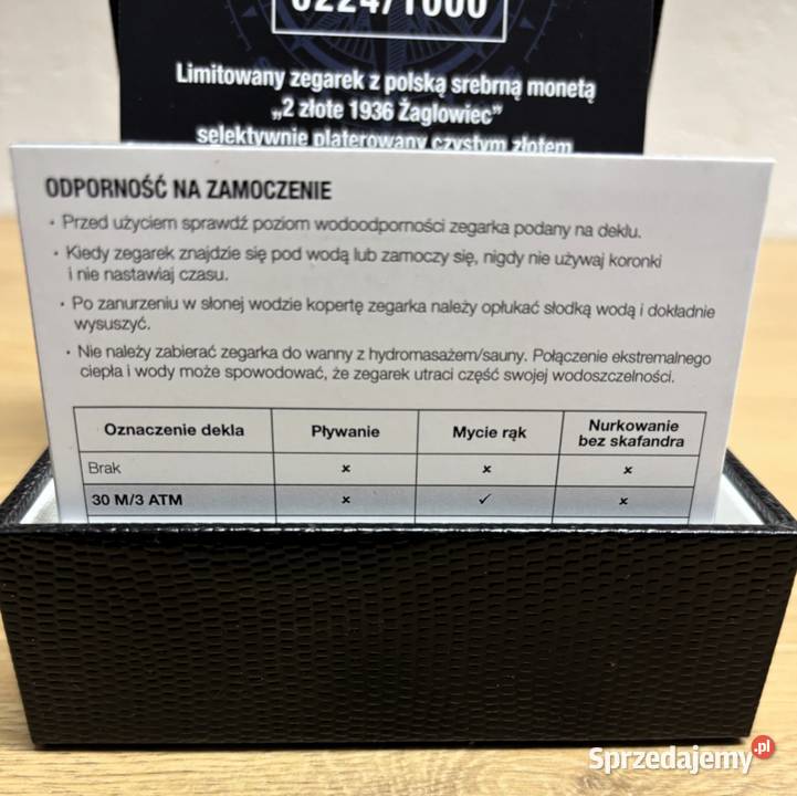 Męski zegarek kolekcjonerski 2 złote 1936 Szczecin