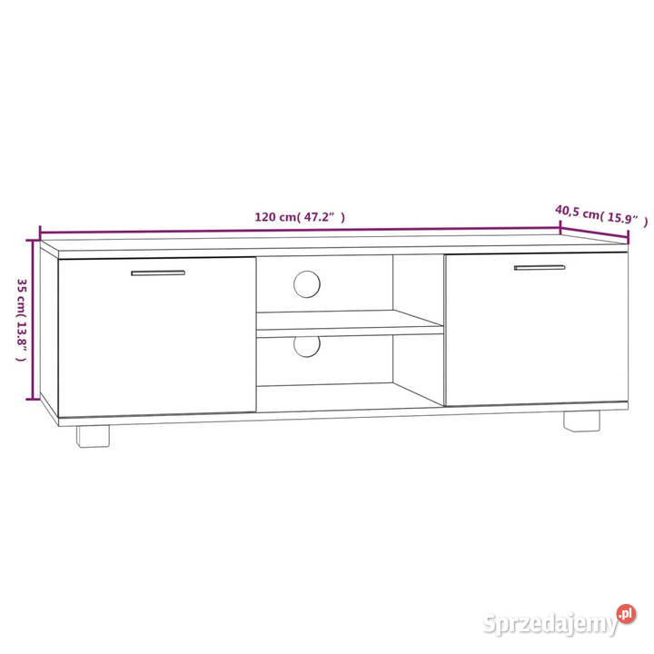 Szafka pod TV biały 120x405x35 materiał Warszawa