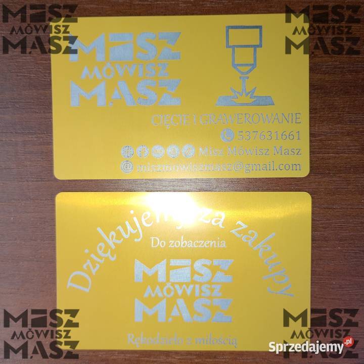 Wizytówki aluminiowe trwałe grawer 25 Racot