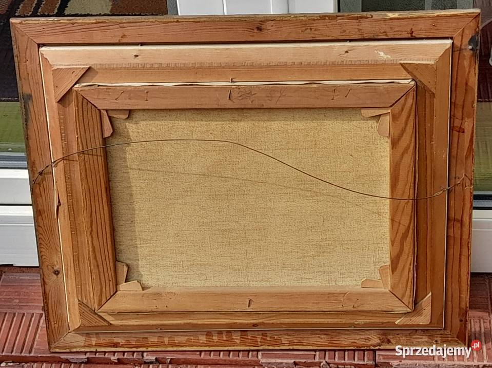 J Kock Chata wodą piękny stary obraz na płótnie Iłża