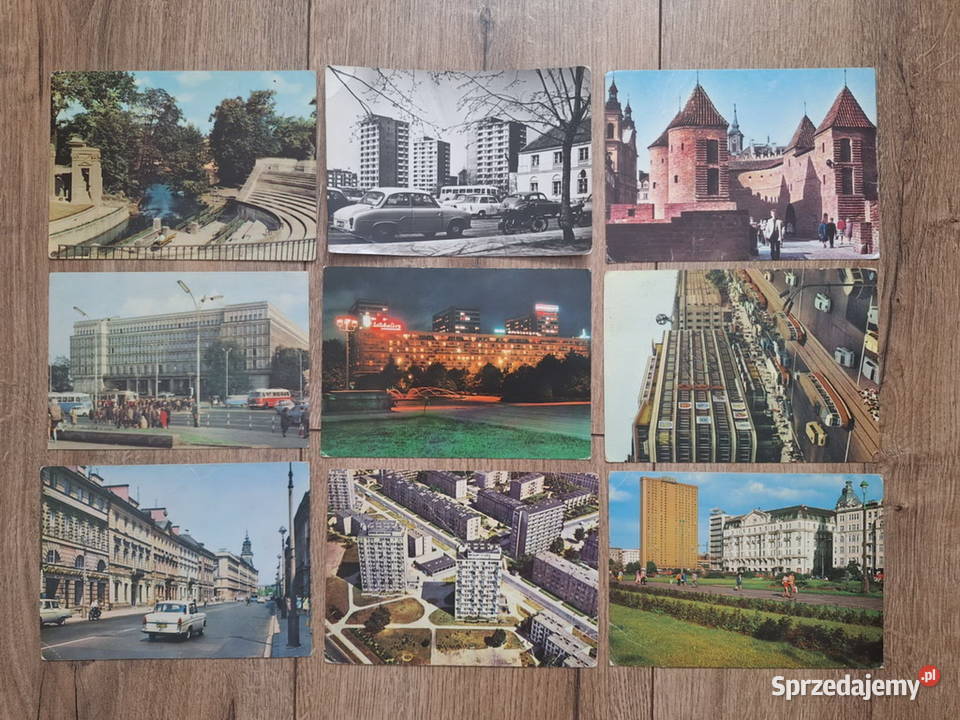 pocztówki widokówki Warszawa PRL 9 sztuk