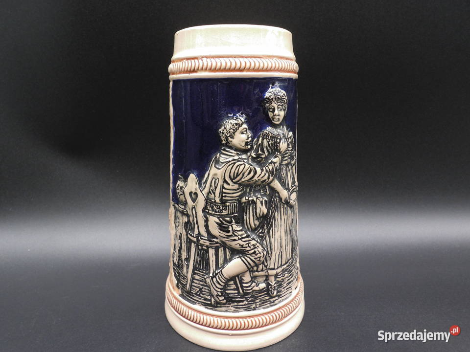 STARY NIEMIECKI KUFEL DO PIWA Z KAMIONKI RELIEF Raszków