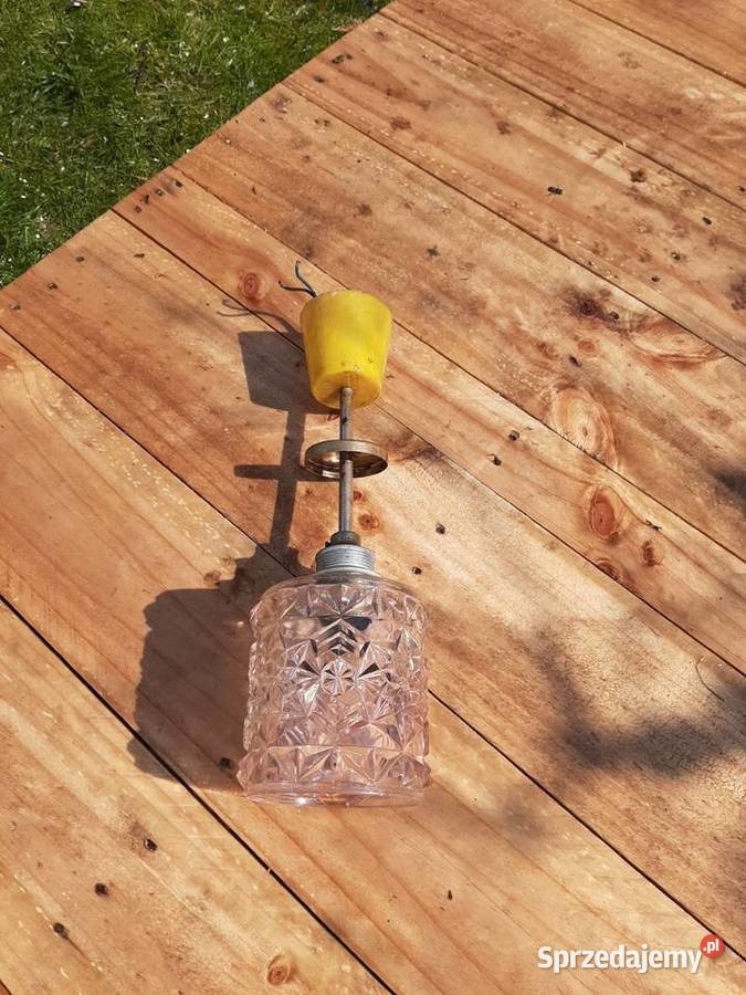 Lampa żyrandol prl kryształ Wyposażenie wnętrz Borów