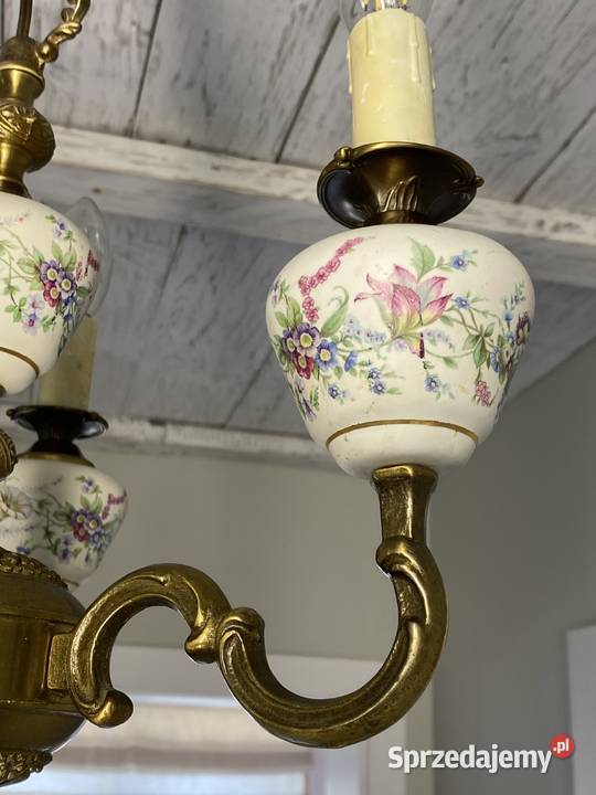 Francuski antyczny Żyrandol 7 Francja XX w Lampa wielkopolskie Poznań