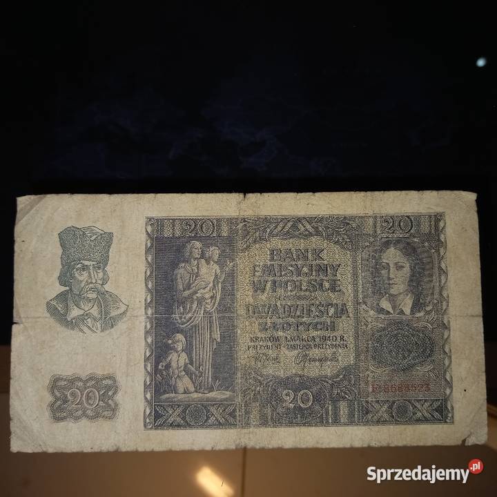 20 złotych 1940 Generalna Gubernia Hans Frank lubelskie Zemborzyce Podleśne