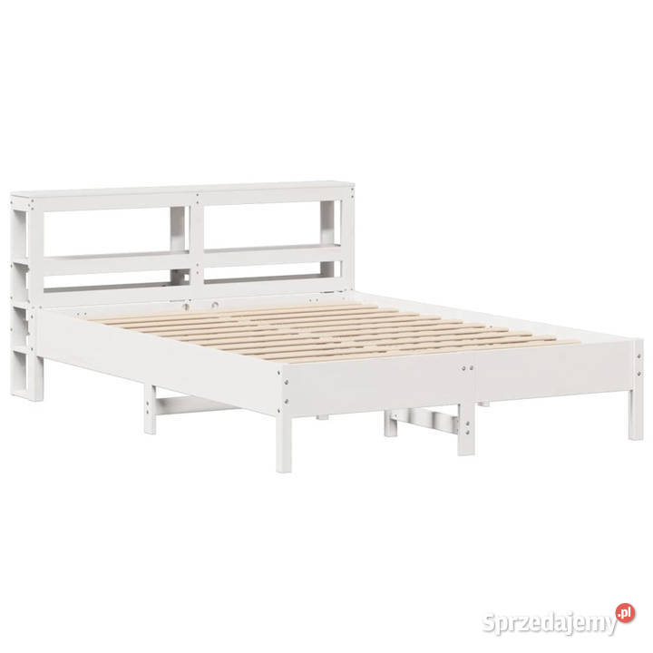 Rama łóżka bez materaca biała lite drewno 82cm Warszawa