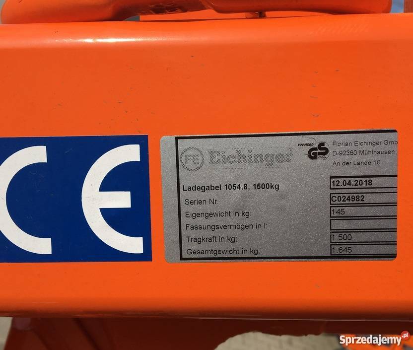 Widły do Palet zawiesie Hds EICHINGER 15T wielkopolskie