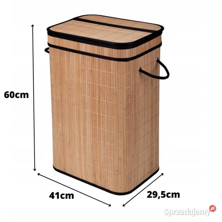 NOWY Bambusowy kosz na pranie pokrywa naturalny Warszawa