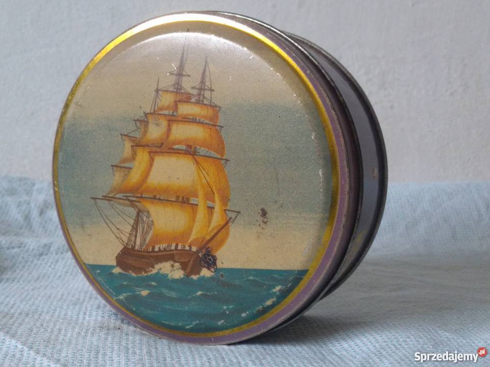 pudełko z Żaglowcem słodyczach ROLIMPEX pamiątka Warszawa