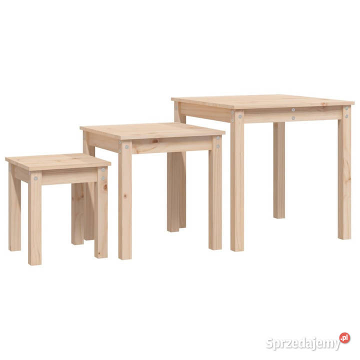 Stoliki wsuwane pod siebie 3 lite drewno sosnowe Warszawa