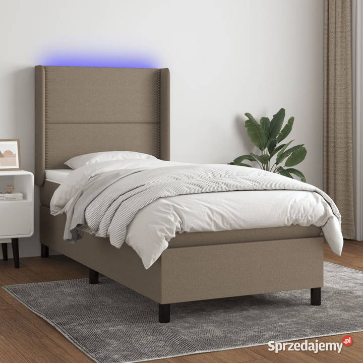 Łóżko kontynentalne z materacem taupe tkanina 128cm mazowieckie Warszawa