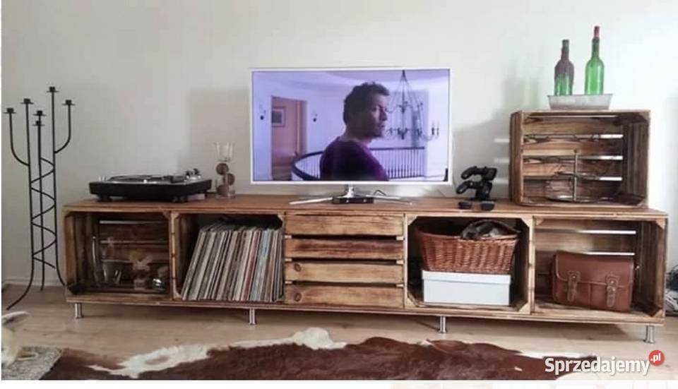Drewniana skrzynka regał handmade rustykalny Regały Poznań