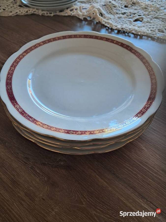 3 używane duże talerze z prlu wytwórnia Ćmielów Sandomierz