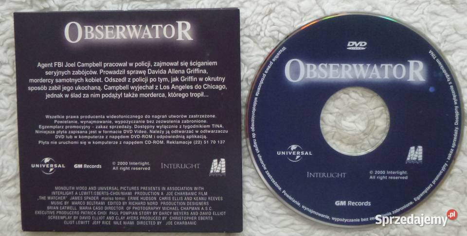 Film DVD Obserwator Filmy Warszawa