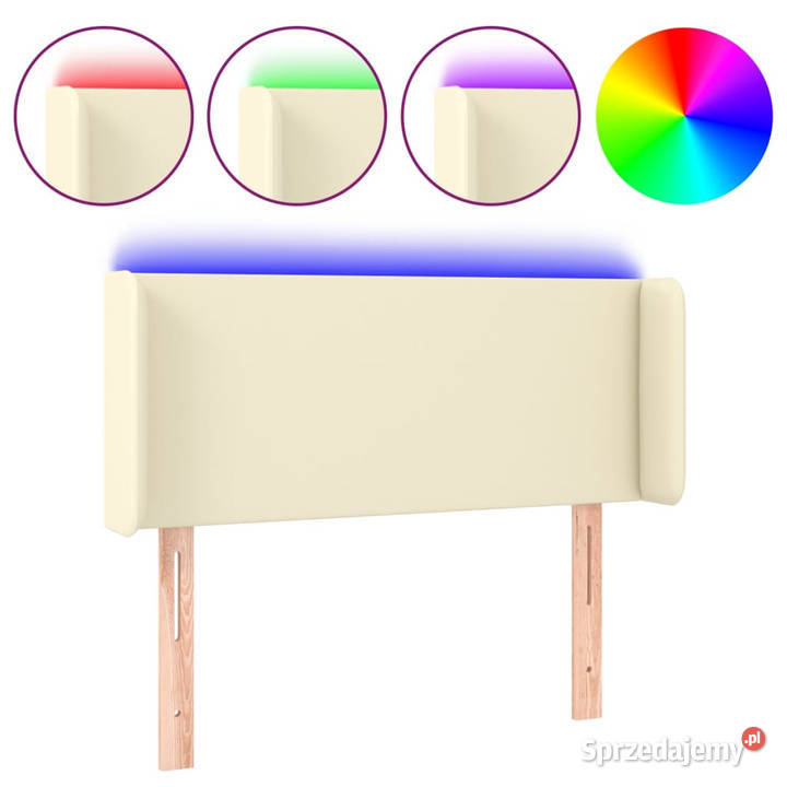 Zagłówek do łóżka z LED kremowy 103x16x7888 Warszawa sprzedam