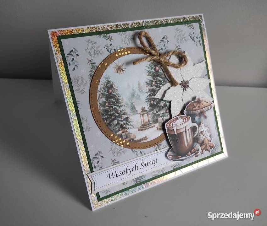 Kartka bożonarodzeniowa handmade gwiazda Rękodzieło łódzkie Łódź