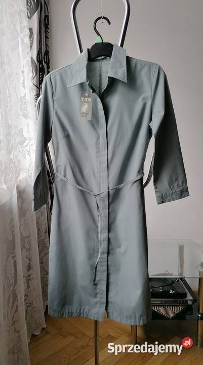 NOWA KHAKI SUKIENKA KOSZULOWA TUNIKA Z PASKIEM Łódź