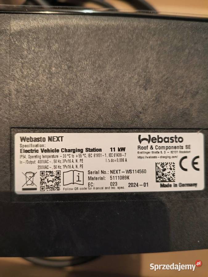 Ładowarka samochodowa Webasto Next 11kw lubelskie
