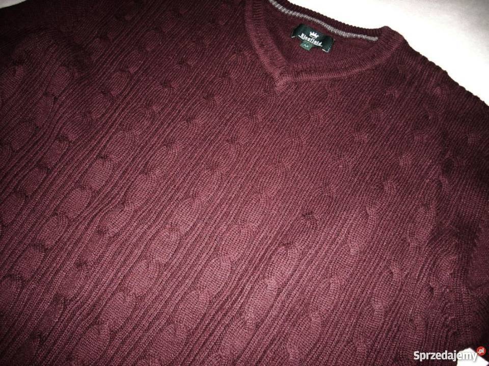 SWETER męski burgundowy j NOWY M L Rozmiar M Nowy Sącz