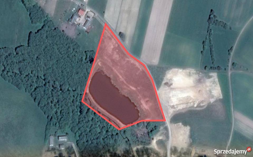 Działka rekreacyjna ze stawem domek letniskowy