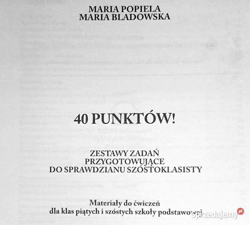 40 punktów Zestawy zadań kl6 M Popielska M Chełm