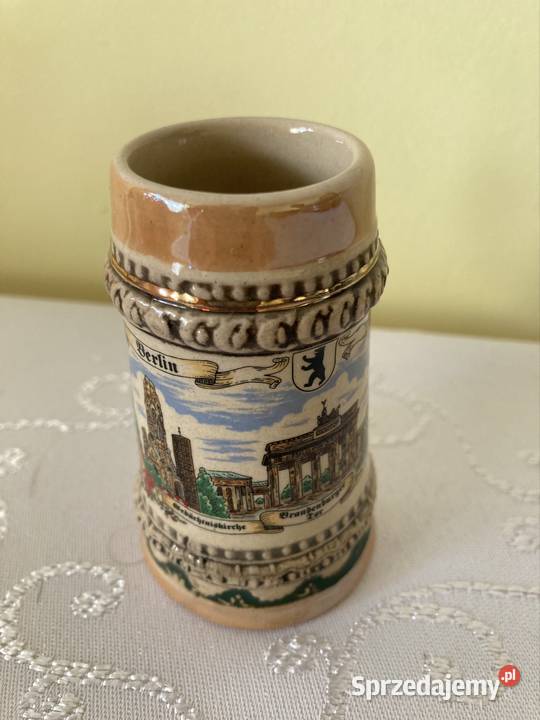 Dekoracyjny Kufel Mini Wypalany Vintage Malowany śląskie