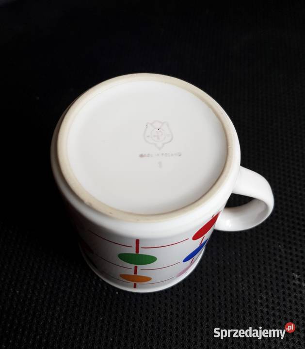 Porcelit Pruszków kubek grochy kółka