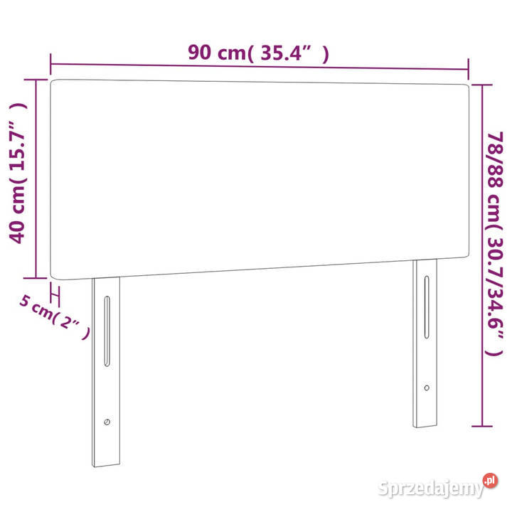 Zagłówek do łóżka z LED ciemnoszary 90x5x7888 mazowieckie sprzedam