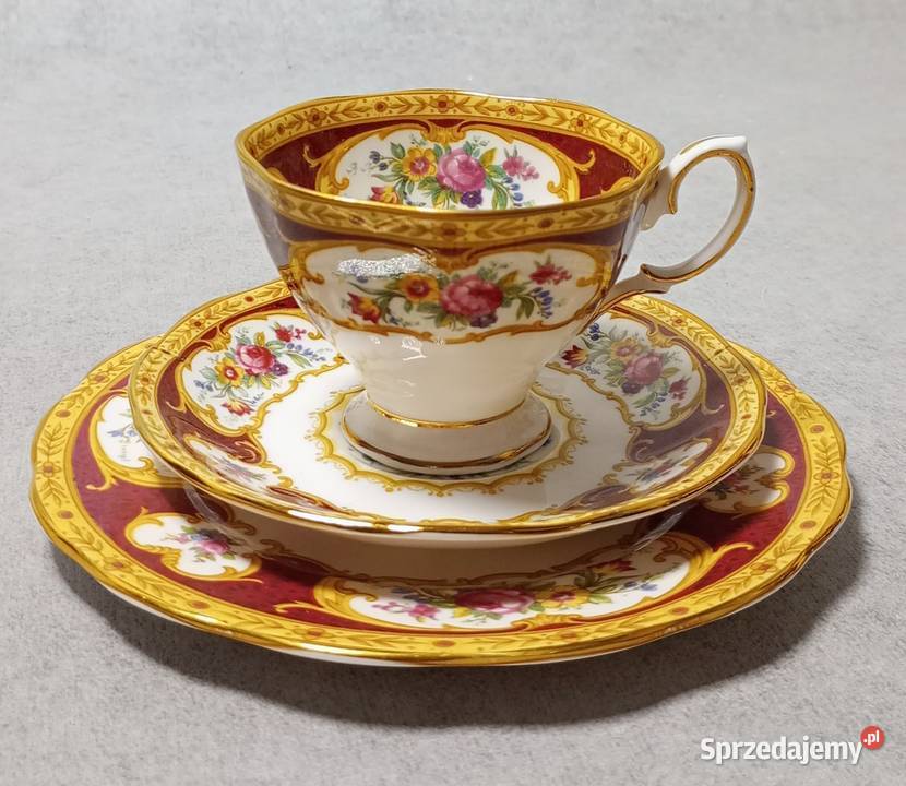 ROYAL ALBERT Lady Hamilton Burgundowy Zestaw zachodniopomorskie Szczecin
