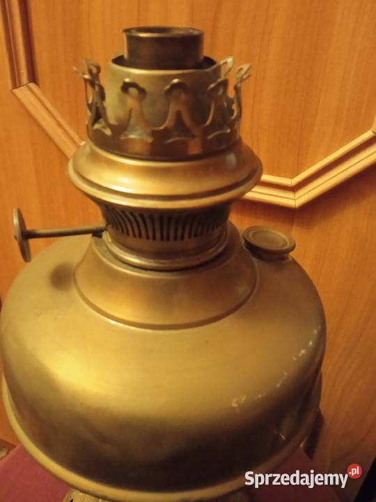 Mosieżna lampa naftowa Lempereur Bernard Belgia Koźminek