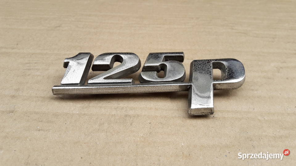 Fiat 125p chromowany znaczek metalowy emblemat osobowe Leszno