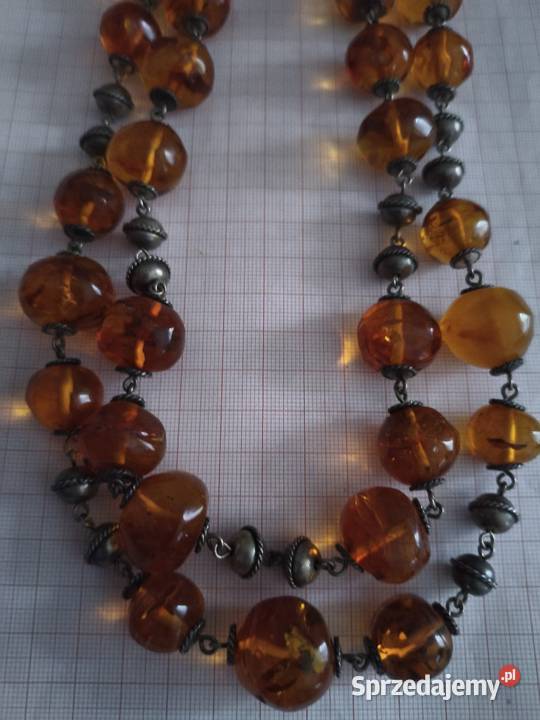 Naszyjnik Bursztyn Vintage Unikat Białystok sprzedam