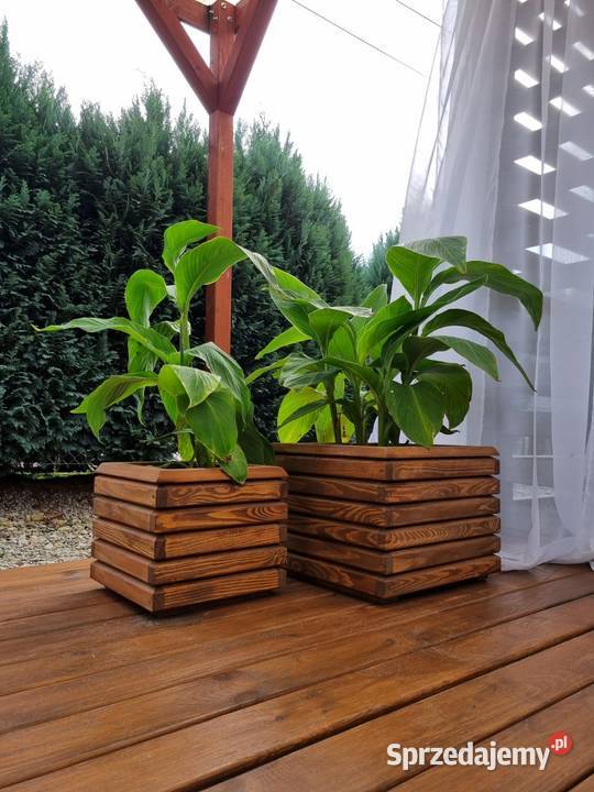 Zestaw 2 donic 3D donica drewniana ogrodowa Donice Kalety