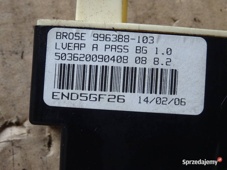 Peugeot 307 silniczek moduł szyby drzwi prawy Wieluń