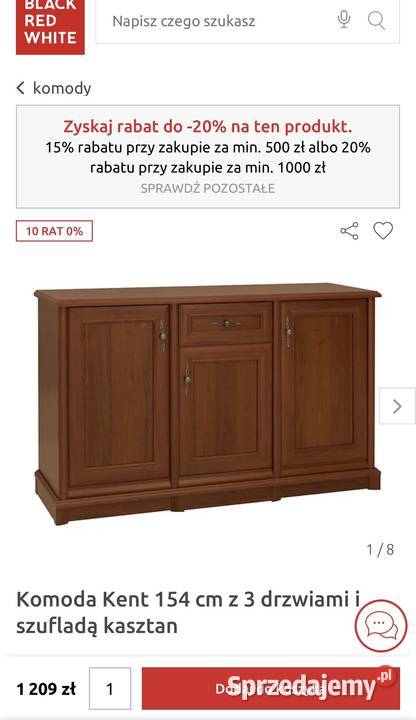 Komoda KENT Black Red White mazowieckie Warszawa