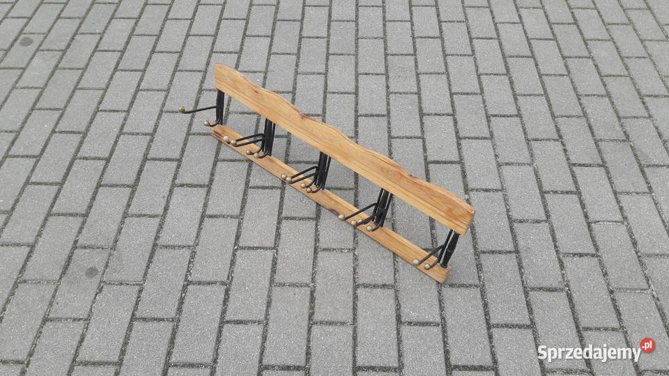 Stary wieszak ścienny składany PRL design lata