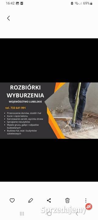 Rozbiórki I wyburzenia budynków drewnianych i Rozbiórki i wyburzenia lubelskie Tomaszów Lubelski usługi budowlane