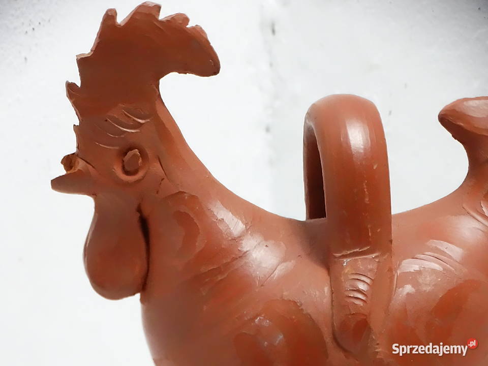 Stara Gliniana Dzbanek Kura Kogut Figurka Biłgoraj