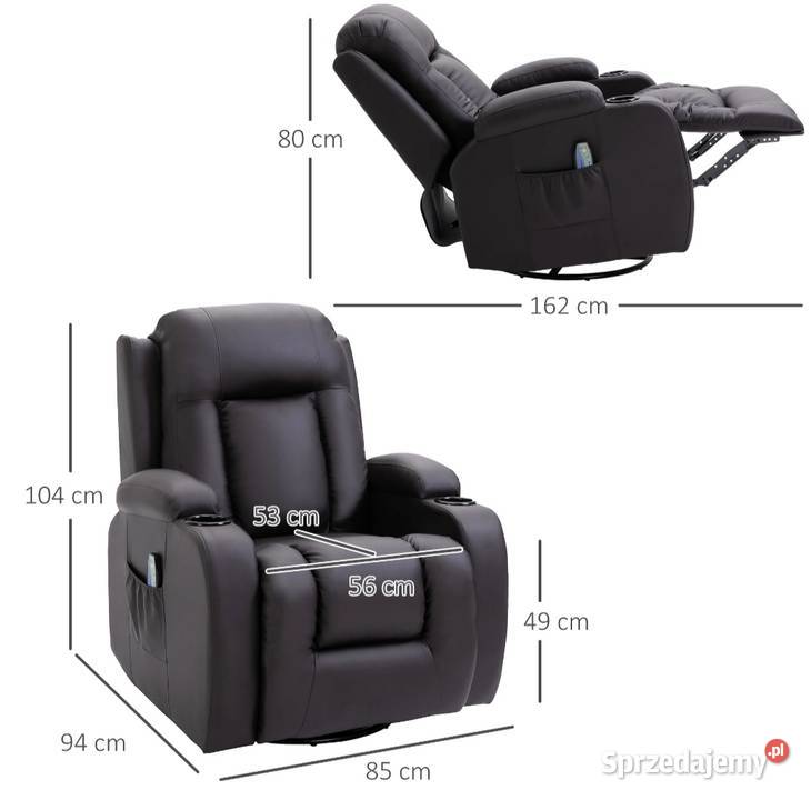 Fotel z masażem z funkcją ogrzewania Brzesko