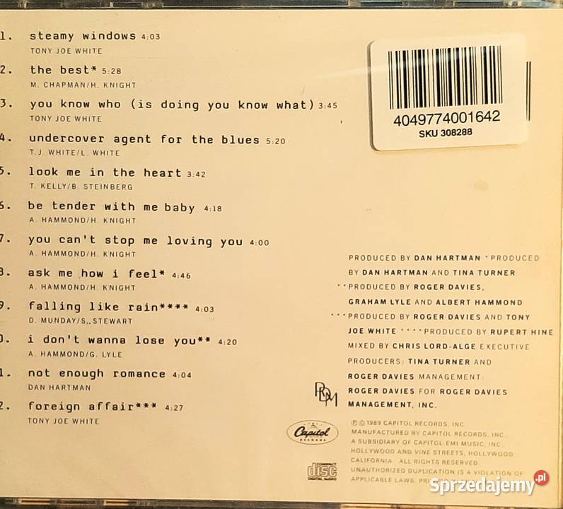 Wspaniały Album CD Tina Turner Foreign Affair rock śląskie Katowice sprzedam