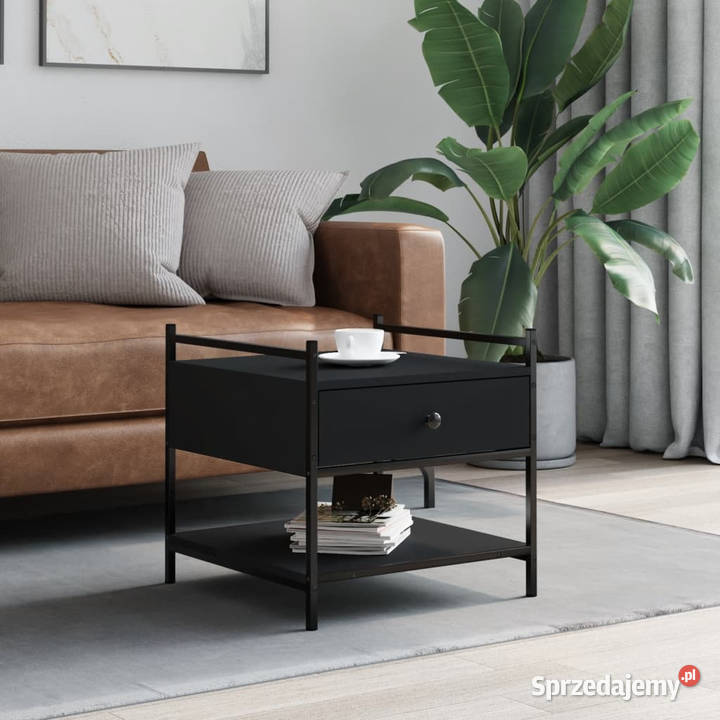 Stolik kawowy czarny 50x50x50 materiał Warszawa
