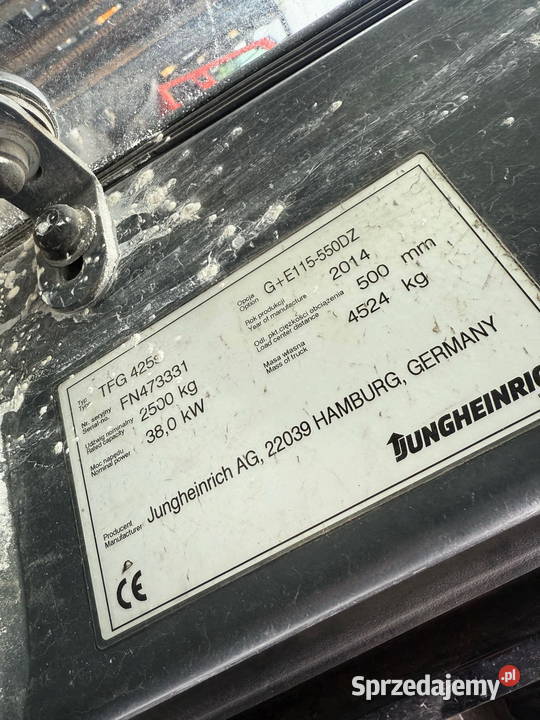 wózek widłowy JUNGHEINRCH TFG 425s Triplex 550m łódzkie Działoszyn