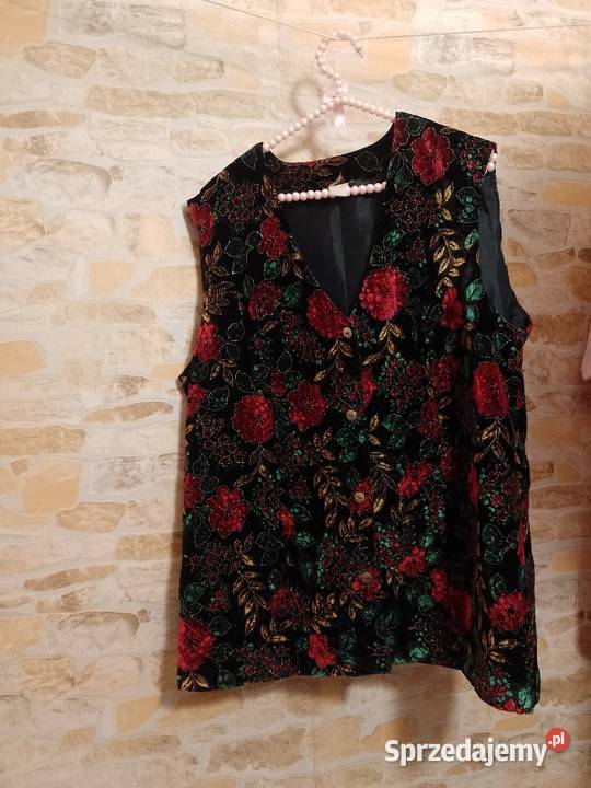 4850 4XL5XL Aksamitna Bogato zdobiona kamizelka Kraków