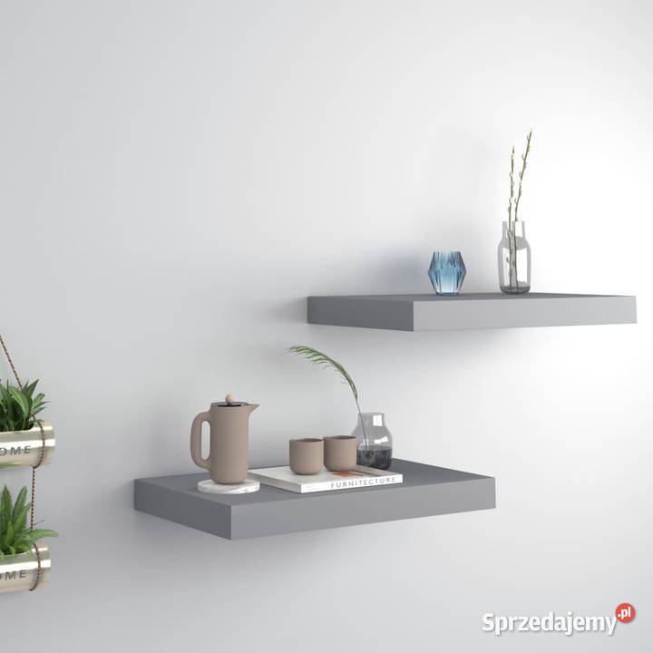 Półki ścienne 2 szare 40x23x38 MDF WM323848 mazowieckie Warszawa